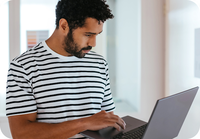 Man using laptop